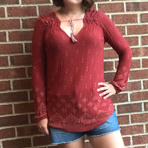 lucky brand red top